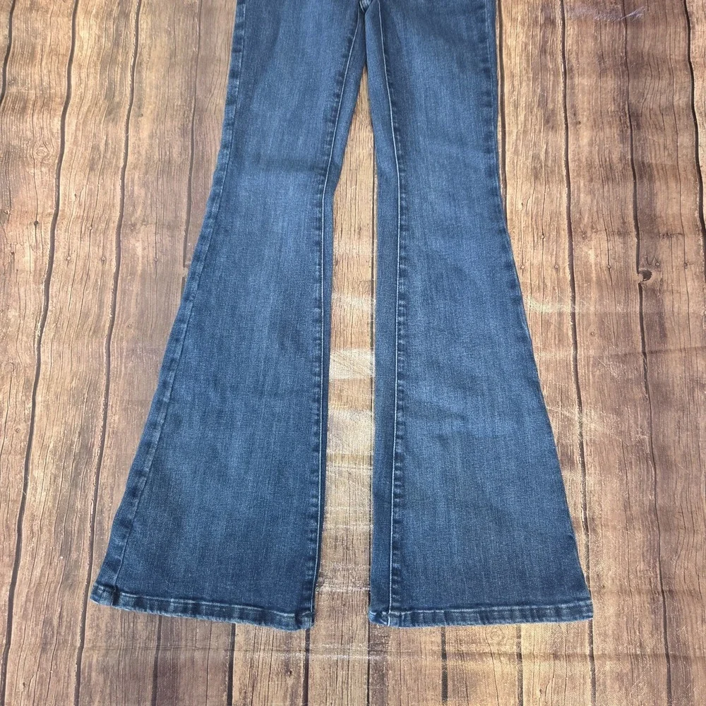 Free People Jayde Flare Jeans Women 26 Blue High Rise Boho Retro Western Cowgirl